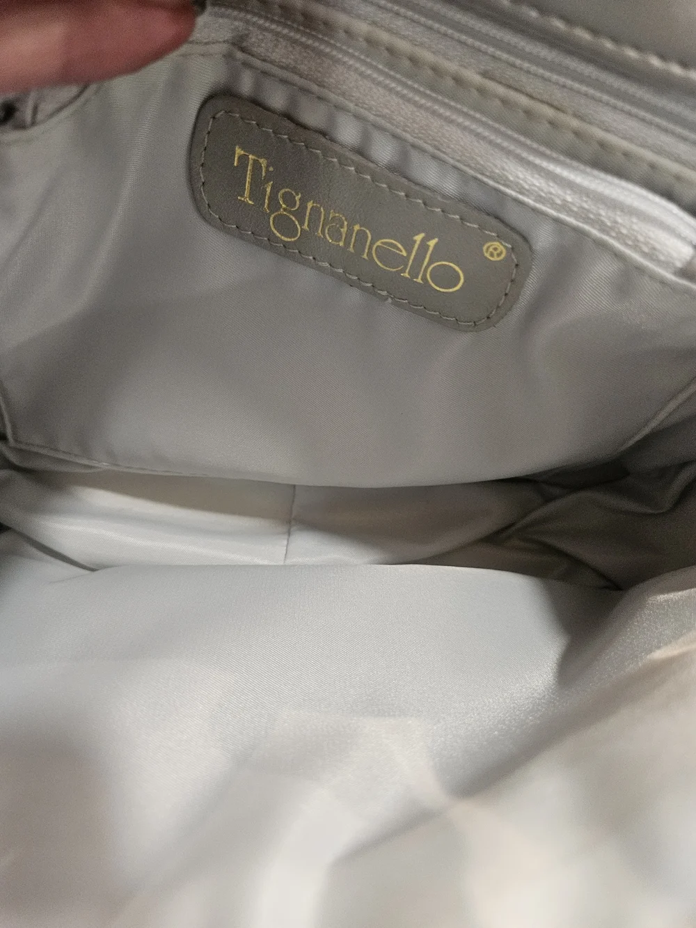 Tignanello Gray Leather Flap Crossbody Bag Shoulder Purse